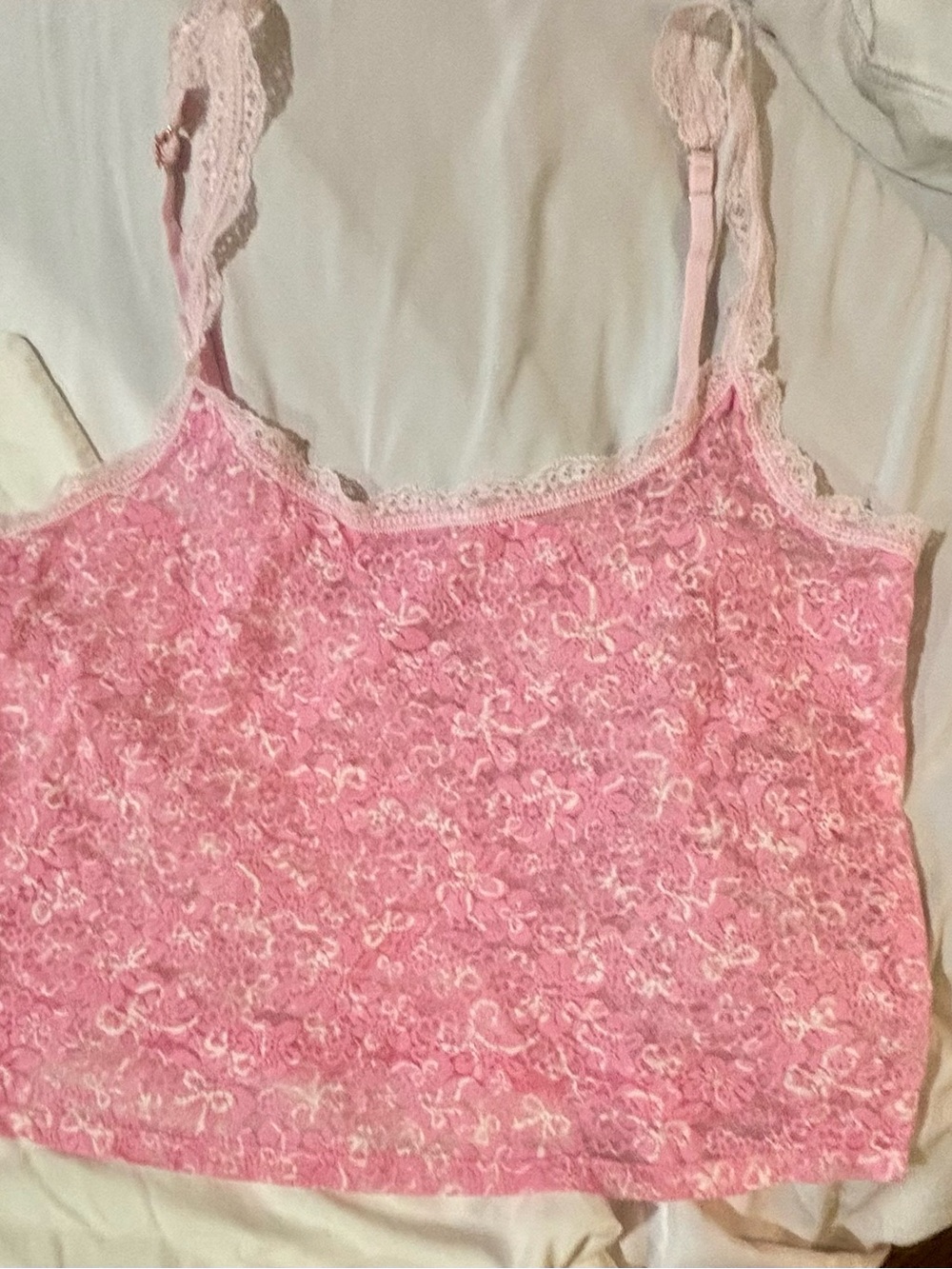 LoveShackFancy + PINK Victoria's Secret Pink Lace Floral Camisole